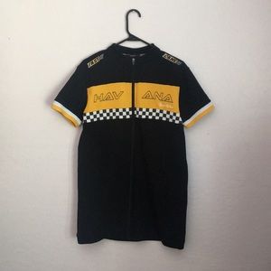 Havana “Racecar” black dress, yellow dress.